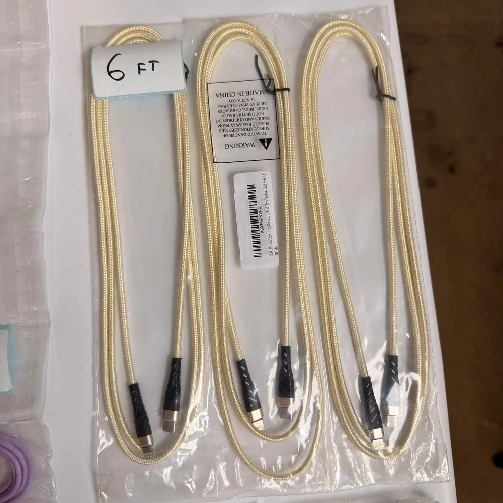 Lot of 17 USB C to Lightning & USB C to USB C Fast Charging Cables 3ft 6ft‎ 10ft